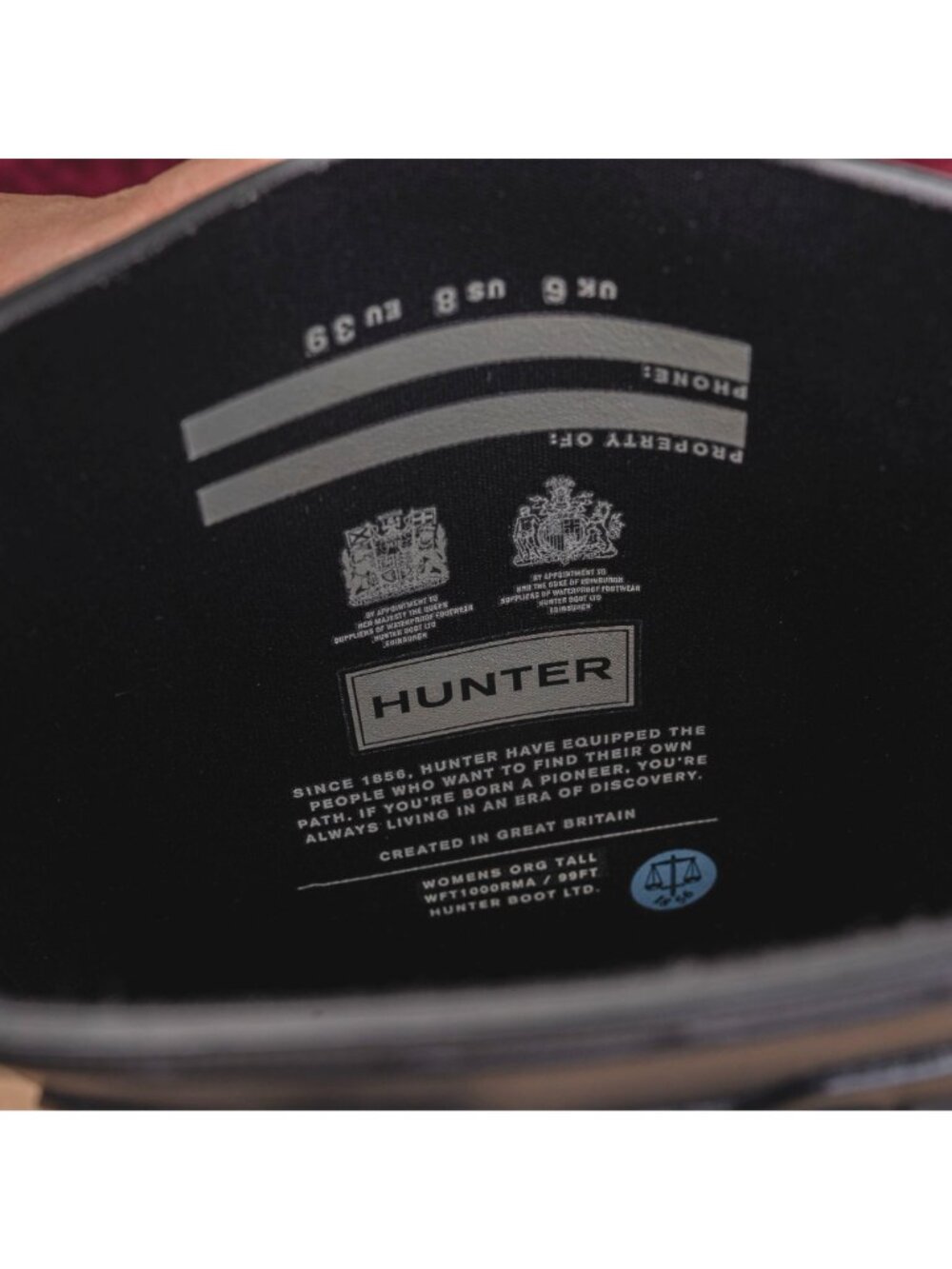 Hunter Wmn Original Tall Black Festival Wellies Rubber Rain Boots 8US EUR39 - Picture 7 of 9